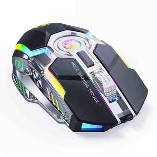 iMICE G7 Colorful Streamer Lights Rechargeable Silent Wireless Mouse(Black)