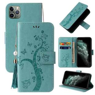 For iPhone 11 Pro Max Embossed Lucky Tree Horizontal Flip Leather Case with Holder & Card Slot & Wallet & Lanyard (Green)