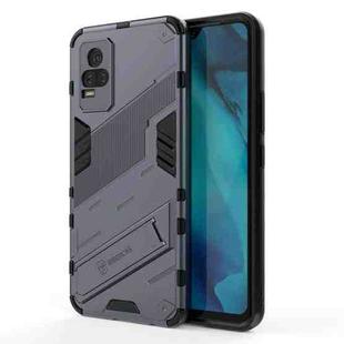 For vivo Y37 / V21e 4G Punk Armor 2 in 1 PC + TPU Shockproof Case with Invisible Holder(Grey)