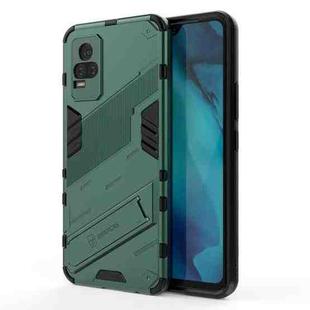 For vivo Y37 / V21e 4G Punk Armor 2 in 1 PC + TPU Shockproof Case with Invisible Holder(Green)