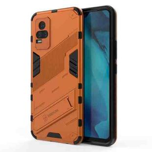 For vivo Y37 / V21e 4G Punk Armor 2 in 1 PC + TPU Shockproof Case with Invisible Holder(Orange)