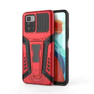 For Xiaomi Redmi Note 10 Pro 5G War Chariot Series Armor All-inclusive Shockproof PC + TPU Protective Case with Invisible Holder(Red)