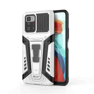 For Xiaomi Redmi Note 10 Pro 5G War Chariot Series Armor All-inclusive Shockproof PC + TPU Protective Case with Invisible Holder(White)