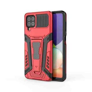 For Samsung Galaxy A22 4G War Chariot Series Armor All-inclusive Shockproof PC + TPU Protective Case with Invisible Holder(Red)