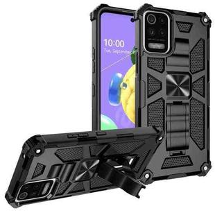 For OnePlus Nord / Nord N200 5G Shockproof TPU + PC Magnetic Protective Case with Holder(Black)