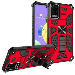 For OnePlus Nord / Nord N200 5G Shockproof TPU + PC Magnetic Protective Case with Holder(Red)