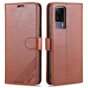 For vivo S9e AZNS Sheepskin Texture Horizontal Flip Leather Case with Holder & Card Slots & Wallet(Brown)