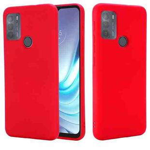 For Motorola Moto G50 Pure Color Liquid Silicone Shockproof Full Coverage Case(Red)