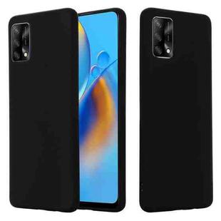 For OPPO A74 4G / F19 Pure Color Liquid Silicone Shockproof Full Coverage Case(Black)