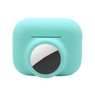 2 in 1 Shockproof Full Coverage Silicone Protective Case For AirPods Pro / AirTag(Teal)