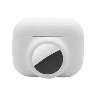 2 in 1 Shockproof Full Coverage Silicone Protective Case For AirPods Pro / AirTag(White)