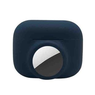 2 in 1 Shockproof Full Coverage Silicone Protective Case For AirPods Pro / AirTag(Dark Blue)