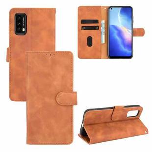 For Blackview A90 Solid Color Skin Feel Magnetic Buckle Horizontal Flip Calf Texture PU Leather Case with Holder & Card Slots & Wallet(Brown)