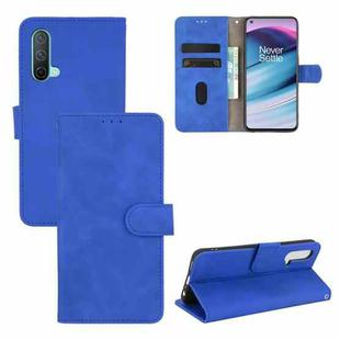 For OnePlus Nord CE 5G Solid Color Skin Feel Magnetic Buckle Horizontal Flip Calf Texture PU Leather Case with Holder & Card Slots & Wallet(Blue)