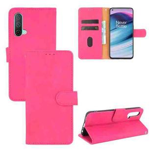 For OnePlus Nord CE 5G Solid Color Skin Feel Magnetic Buckle Horizontal Flip Calf Texture PU Leather Case with Holder & Card Slots & Wallet(Rose Red)