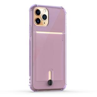 For iPhone 11 Pro Max Shockproof TPU Protective Case with Card Slot(Purple)