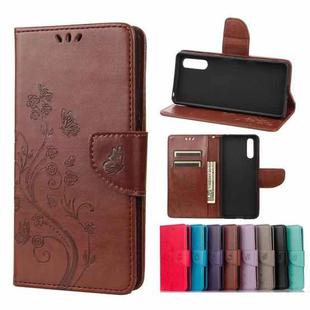 For Sony Xperia 10 III Butterfly Flower Pattern Horizontal Flip Leather Case with Holder & Card Slots & Wallet(Brown)