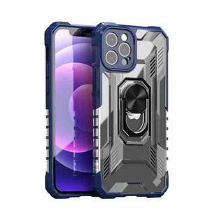 PC + TPU Shockproof Protective Case with Metal Ring Holder For iPhone 12(Blue)