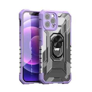 PC + TPU Shockproof Protective Case with Metal Ring Holder For iPhone 12 Mini(Purple)