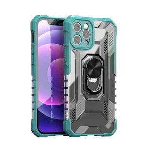 PC + TPU Shockproof Protective Case with Metal Ring Holder For iPhone 12 Pro Max(Green)