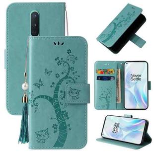 For OnePlus 8 Embossed Lucky Tree Horizontal Flip Leather Case with Holder & Card Slot & Wallet & Lanyard(Green)