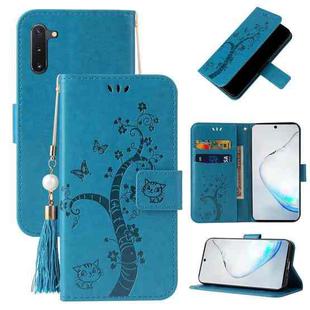 For OnePlus Nord Embossed Lucky Tree Horizontal Flip Leather Case with Holder & Card Slot & Wallet & Lanyard(Blue)