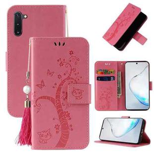 For OnePlus Nord Embossed Lucky Tree Horizontal Flip Leather Case with Holder & Card Slot & Wallet & Lanyard(Pink)
