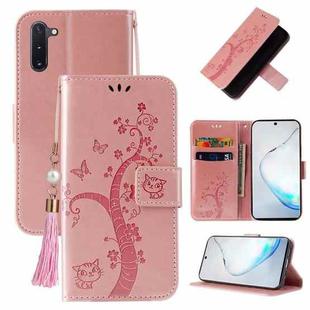 For OnePlus Nord Embossed Lucky Tree Horizontal Flip Leather Case with Holder & Card Slot & Wallet & Lanyard(Rose Gold)