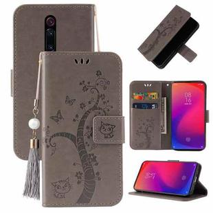 For Xiaomi Redmi K20 Embossed Lucky Tree Horizontal Flip Leather Case with Holder & Card Slot & Wallet & Lanyard(Grey)