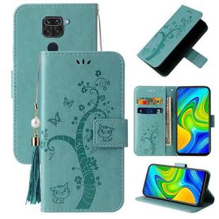 For Xiaomi Redmi Note 9 Embossed Lucky Tree Horizontal Flip Leather Case with Holder & Card Slot & Wallet & Lanyard(Green)