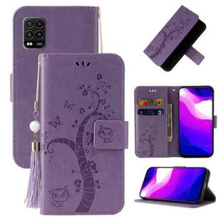 For Xiaomi Mi 10 Lite Embossed Lucky Tree Horizontal Flip Leather Case with Holder & Card Slot & Wallet & Lanyard(Purple)