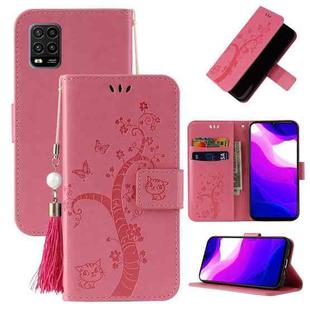 For Xiaomi Mi 10 Lite Embossed Lucky Tree Horizontal Flip Leather Case with Holder & Card Slot & Wallet & Lanyard(Pink)