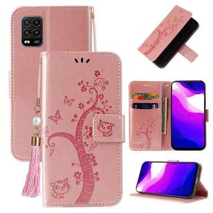 For Xiaomi Mi 10 Lite Embossed Lucky Tree Horizontal Flip Leather Case with Holder & Card Slot & Wallet & Lanyard(Rose Gold)