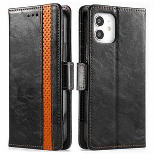 For iPhone 12 mini CaseNeo Business Splicing Dual Magnetic Buckle Horizontal Flip PU Leather Case with Holder & Card Slots & Wallet (Black)