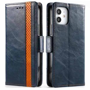 For iPhone 12 Pro Max CaseNeo Business Splicing Dual Magnetic Buckle Horizontal Flip PU Leather Case with Holder & Card Slots & Wallet(Blue)
