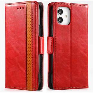 For iPhone 12 Pro Max CaseNeo Business Splicing Dual Magnetic Buckle Horizontal Flip PU Leather Case with Holder & Card Slots & Wallet(Red)