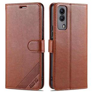 For vivo Y53s AZNS Sheepskin Texture Horizontal Flip Leather Case with Holder & Card Slots & Wallet(Brown)