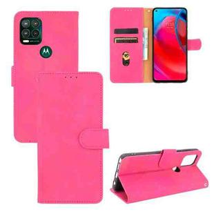For Motorola Moto G Stylus 5G Solid Color Skin Feel Magnetic Buckle Horizontal Flip Calf Texture PU Leather Case with Holder & Card Slots & Wallet(Rose Red)