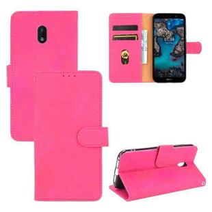 For Nokia C1 Plus Solid Color Skin Feel Magnetic Buckle Horizontal Flip Calf Texture PU Leather Case with Holder & Card Slots & Wallet(Rose Red)