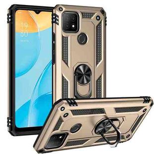For OPPO A15 Shockproof TPU + PC Protective Case with 360 Degree Rotating Holder(Gold)