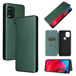 For Motorola Moto G Stylus 5G Carbon Fiber Texture Horizontal Flip TPU + PC + PU Leather Case with Card Slot(Green)