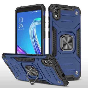 For Asus ZenFone Live (L1) ZA550KL Magnetic Armor Shockproof TPU + PC Case with Metal Ring Holder(Blue)