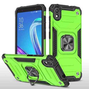 For Asus ZenFone Live (L1) ZA550KL Magnetic Armor Shockproof TPU + PC Case with Metal Ring Holder(Green)