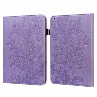 Lace Flower Embossing Pattern Horizontal Flip Leather Case with Holder & Card Slots & Wallet & Photo Frame & Sleep / Wake-up Function For iPad Pro 10.5 2017 / 10.2 2019(Purple)