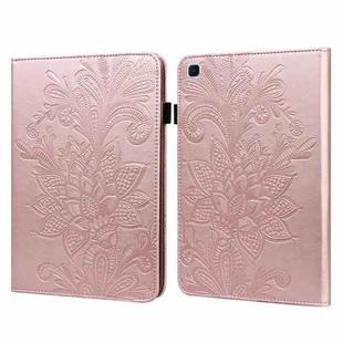 Lace Flower Embossing Pattern Horizontal Flip Leather Case with Holder & Card Slots & Wallet & Photo Frame & Sleep / Wake-up Function For Samsung Galaxy Tab S6 Lite SM-P610/SM-P615(Rose Gold)