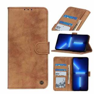 For iPhone 13 Pro Antelope Texture Magnetic Buckle Horizontal Flip PU Leather Case with Card Slots & Wallet & Holder (Brown)