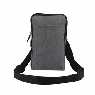 Universal Fashion Waterproof Casual Mobile Phone Waist Diagonal Bag For 7.2 inch and Below Phones(Grey)