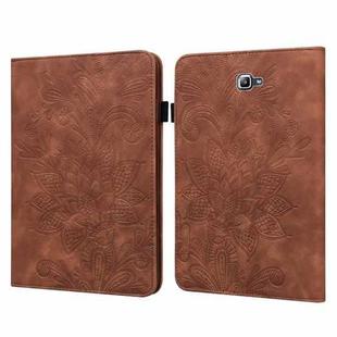 For Samsung Galaxy Tab A A6 10.1 inch 2016 Lace Flower Embossing Pattern Horizontal Flip Leather Case with Holder & Card Slots & Wallet & Photo Frame(Brown)