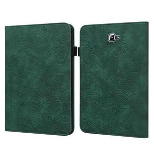 For Samsung Galaxy Tab A A6 10.1 inch 2016 Lace Flower Embossing Pattern Horizontal Flip Leather Case with Holder & Card Slots & Wallet & Photo Frame(Green)