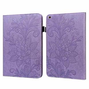 For Samsung Galaxy Tab A 10.1 2019 T510 Lace Flower Embossing Pattern Horizontal Flip Leather Case with Holder & Card Slots & Wallet & Photo Frame(Purple)